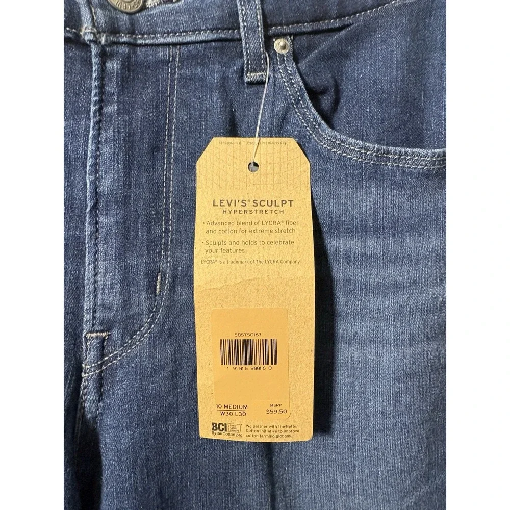 Levi's Classic Mid Rise Skinny Jeans Women's 10 Medium W30 L30 Dark Wash